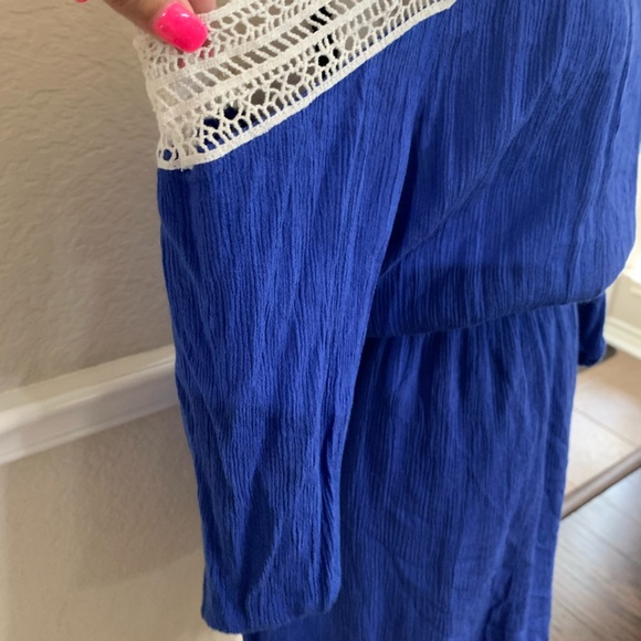 Entro Royal Blue cold shoulder blouson dress Size S - Picture 6 of 17